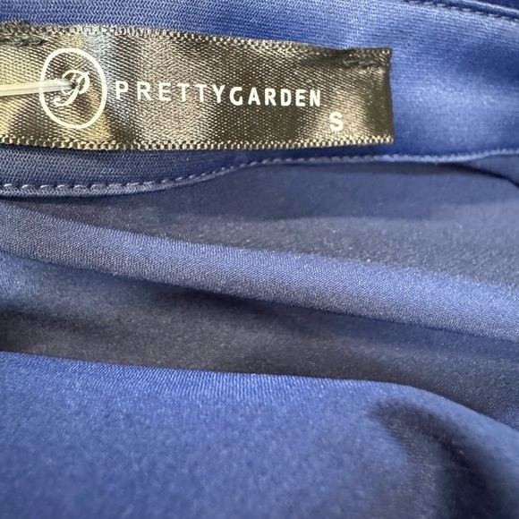 Prettygarden. Blue Midi Shirt Dress with Belt - Picture 5 of 10